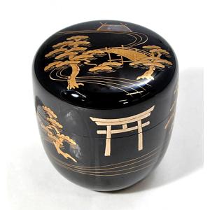 2.2中棗 黒 六瓢（切合口） 中村孝也作 : 山中塗 嘉匠菴 大尾嘉漆器