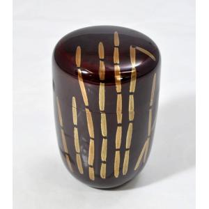 2.2中棗 黒 六瓢（切合口） 中村孝也作 : 山中塗 嘉匠菴 大尾嘉漆器