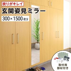 玄関姿見 ガラスミラー W450×H1800×T5mm 壁掛け 壁ミラー 壁 貼る鏡
