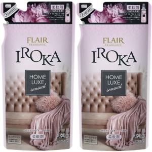 【まとめ買い】フレアフレグランス 柔軟剤 IROKA(イロカ) HomeLuxe(ホームリュクス) パウダリーピオニーの香り 詰め替え 480ml×2個｜ookinidesu