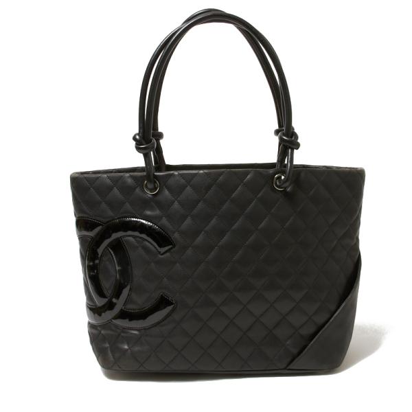 シャネル CHANEL カンボントート ブラック トートバッグ 中古