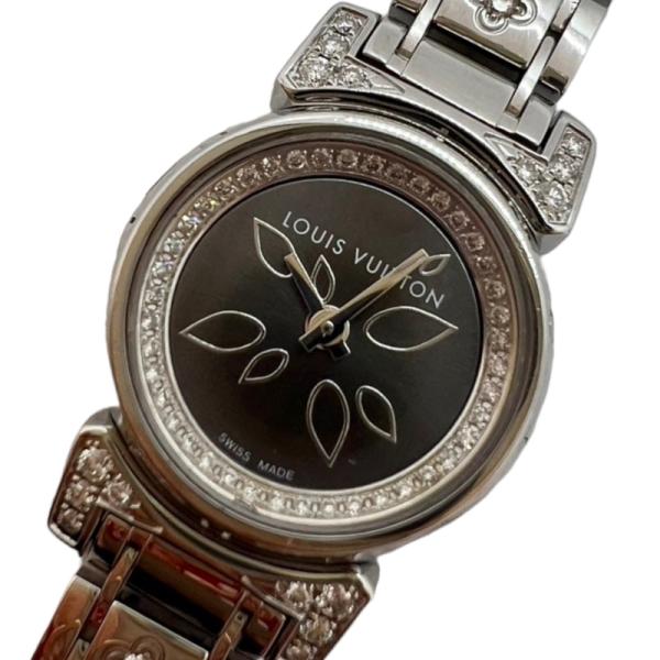ルイ・ヴィトン LOUIS VUITTON タンブール ビジュ ペタル Q151G シルバー 腕時計...