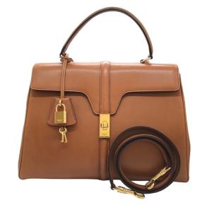 セリーヌ CELINE セーズ 2WAYハンドバッグ 187373BF9 ブラウン GD金具 レザー...