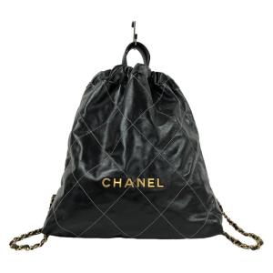 シャネル CHANEL CHANEL22 バックパック AS3313 ブラック ゴールド金具 カーフスキン リュック・デイパック レディース 中古｜ookura7815