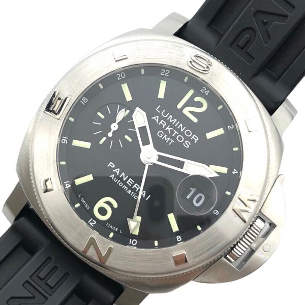 パネライ PANERAI ルミノール　アートクス　GMT PAM00186 ブラック SS 腕時計 ...