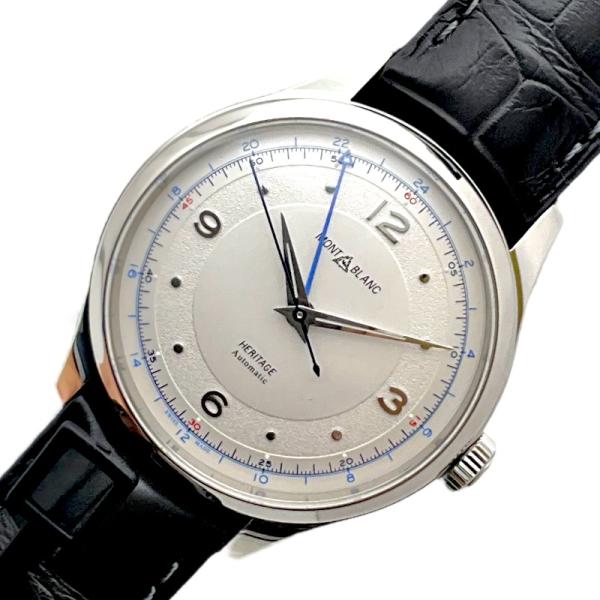 モンブラン MONT BLANC ヘリテイジGMT 119948 ステンレススチール レザー 腕時計...