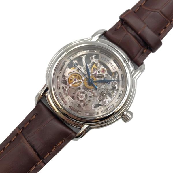 エルメス HERMES セザム SM1.710 スケルトン SS/社外ベルト 腕時計 メンズ 中古