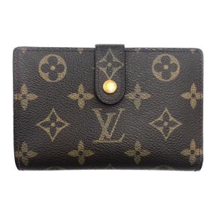 ルイ・ヴィトン LOUIS VUITTON ポルトフォイユ ヴィエノワ M61663 ブラウン モノグラム キャンバス 二つ折り財布 レディース 中古