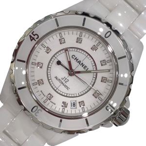 シャネル CHANEL J12 H1629  ホワイト/ダイヤモンド セラミック 腕時計 メンズ 中古｜ookura7815