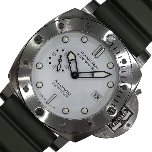 パネライ サブマーシブル　クアランタクアトロ　ビアンコ PAM01226 ホワイト SS 腕時計 メ...