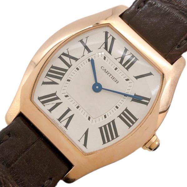 カルティエ Cartier トーチュ MM W1556362 ギョ―シェ シルバー K18PG/レザ...