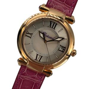 ショパール Chopard インペリアーレ ホワイトシェル 384822-5001 ゴールド×ピンク K18PG/アリゲーターレザーベルト 腕時計 レディース 中古｜ookura7815