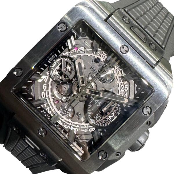 ウブロ スクエア・バン ウニコ オールブラック 821.CX.0140.RX セラミック 腕時計 メ...