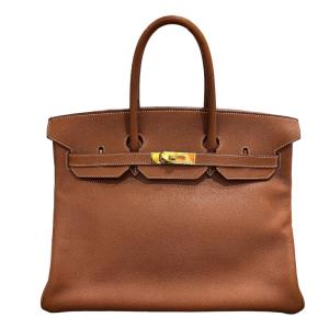 エルメス HERMES バーキン35 〇W刻 ゴールド　GD金具 クシュベル ハンドバッグ ユニセックス 中古｜ookura7815