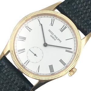 パテック・フィリップ PATEK PHILIPPE カラトラバ 3796D ホワイト K18RG・レザー 腕時計 メンズ 中古｜ookura7815