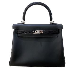 エルメス HERMES ケリー25 ハンドバッグ バッグ カーフ（牛革） ヴォーエプソン ヴォーエプソン レディース ブラック系 038416CK 【中古】 HERMES（エルメス） ケリー25 ハンドバッグ ヴォーエプソン ブラック