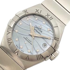 ショパール Chopard インペリアーレ ダイヤベゼル 388549-3003 シルバー/ホワイトシェル SS/革ベルト 自動巻き レディース 腕時計 ショパール Chopard インペリアーレ ダイヤベゼル 388549-3003