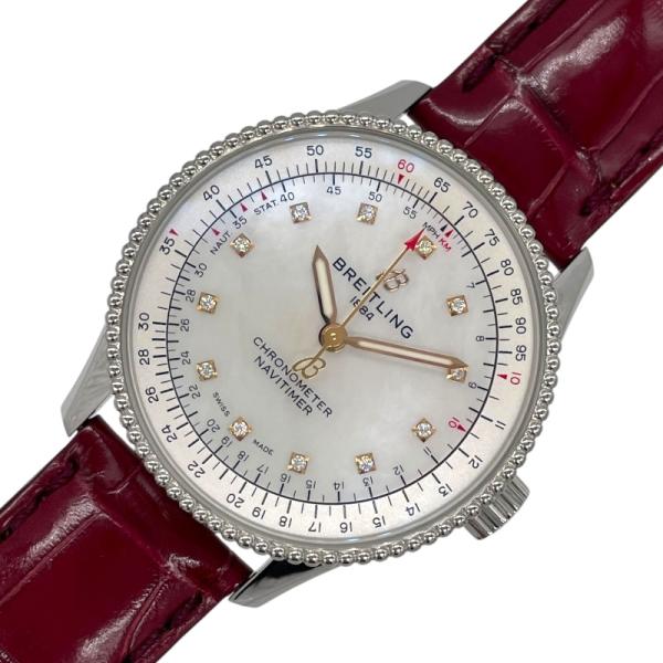ブライトリング BREITLING ナビタイマー オートマチック35 ホワイトシェル A17395 ...
