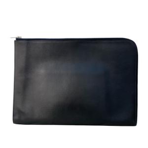 バーバリー クラッチバッグ 8022550 グレー ブラック レザー 中古 