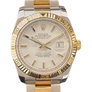 ロレックス ROLEX デイトジャスト ターノグラフ 116263 ホワイト K18YG×SS 腕時計 メンズ 中古