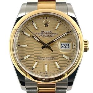 ロレックス ROLEX デイトジャスト36 126203 フルーテッドモチーフ K18/SS 腕時計 メンズ 中古