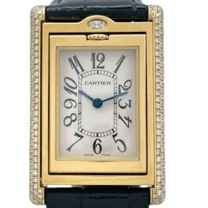 カルティエ Cartier タンク バスキュラント 20本限定 WA203751 アイボリー K18YG 腕時計 レディース 中古