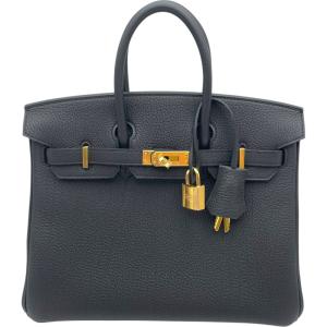 エルメス HERMES バーキン25 K刻印 ブラック GD金具 トゴ ハンドバッグ レディース 中古