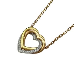 カルティエ Cartier トリニティハートネックレス ゴールド/ピンクゴールド/ホワイトゴールド Au750 ダイヤモンド ジュエリー 中古