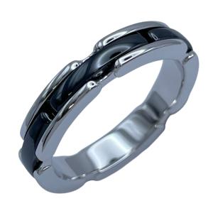 シャネル CHANEL ウルトラリング スモール T55 K18WG ブラックセラミック ジュエリー 中古