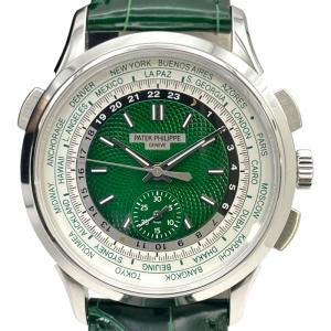 パテック・フィリップ PATEK PHILIPPE コンプリケーション ワールドタイム フライバック 5930P-001 グリーン Pt 腕時計 メンズ 中古