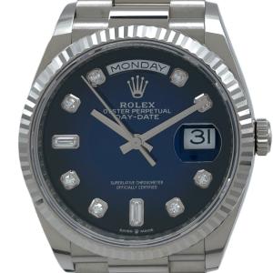 ロレックス ROLEX デイデイト グラデーション 128239A ブルー K18WG 腕時計 メンズ 中古