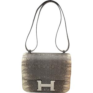 エルメス HERMES コンスタンス3 24 D刻 オンブレ SV金具 リザード ショルダーバッグ レディース 中古