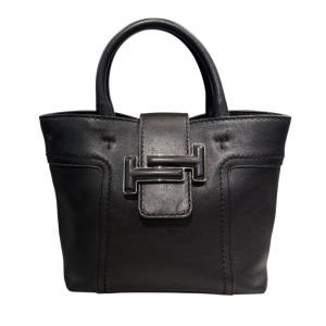 トッズ TOD’S ダブルT ミニバッグ ブラック レザー ショルダーバッグ レディース 中古