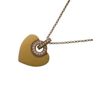 ブルガリ BVLGARI クオーレネックレス ピンクゴールド Au750 ダイヤモンド ジュエリー 中古