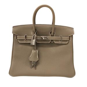 エルメス HERMES バーキン25 W刻 エトゥープ シルバー金具 トゴ ハンドバッグ レディース 中古