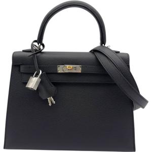エルメス HERMES ケリー25　外縫い K刻 ブロン ゴールド/シルバー金具 エプソン ハンドバッグ レディース 中古