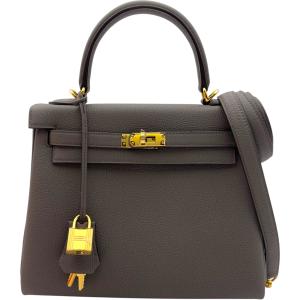 エルメス HERMES ケリー25 内縫い K刻 エタン ゴールド金具 トゴ ハンドバッグ レディース 中古