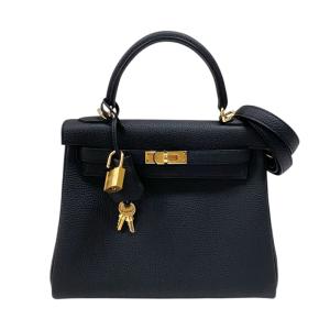 エルメス HERMES ケリー25 内縫い K刻 ブラック ゴールド金具 トゴ ハンドバッグ ショルダーバッグ レディース 中古