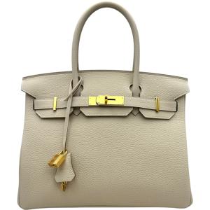 エルメス HERMES バーキン30 K刻 クレ ゴールド金具 トゴ ハンドバッグ レディース 中古