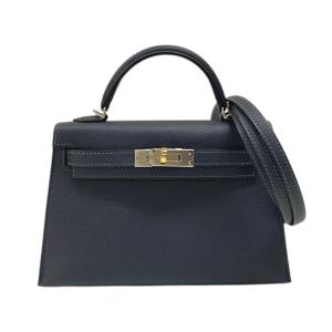 エルメス HERMES ミニケリー2 W刻 グリミスティ シルバー金具×ゴールド金具 エプソン ハンドバッグ ショルダーバッグ レディース 中古