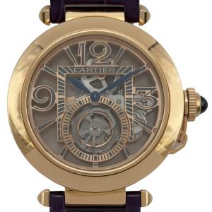 カルティエ Cartier パシャドゥカルティエ41MM トゥールビヨン WHPA0006 スケルトン ピンクゴールド 腕時計 メンズ 中古