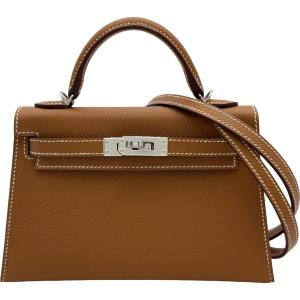 エルメス HERMES ミニケリー2 K刻 ゴールド/シルバー金具 エプソン ショルダーバッグ レディース 中古