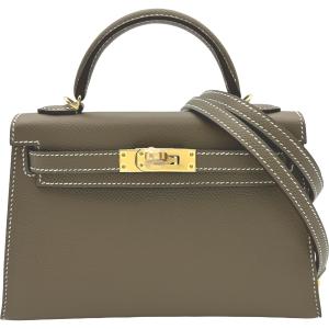 エルメス HERMES ミニケリー2 K刻 エトゥープ ゴールド金具 エプソン ショルダーバッグ レディース 中古
