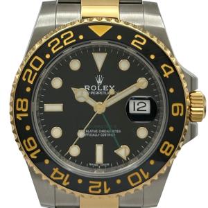 ロレックス ROLEX GMTマスター2 116713LN ブラック ゴールド/ステンレススチール 腕時計 メンズ 中古