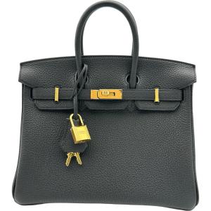エルメス HERMES バーキン25 K刻印　(2025年製) ブラック ゴールド金具 トゴ ハンドバッグ レディース 中古
