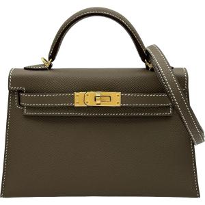 エルメス HERMES ミニケリー2 K刻 エトゥープ ゴールド金具 エプソン ハンドバッグ レディース 中古