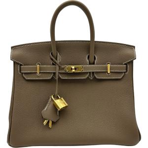 エルメス HERMES バーキン25 W刻印　(2024年製) エトゥープ ゴールド金具 トゴ ハンドバッグ レディース 中古