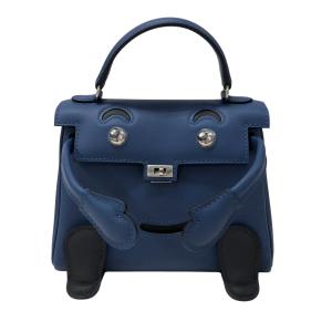 エルメス HERMES ケリードール K刻 ブルータイ×キャバン シルバー金具 スイフト ショルダーバッグ レディース 中古