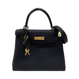 エルメス HERMES ケリー25 タッチ 内縫い Z刻 ブラック トリヨンクレマンス/リザード ハンドバッグ ショルダーバッグ レディース 中古