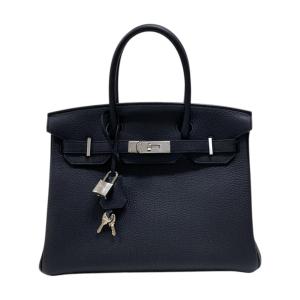 エルメス HERMES バーキン30 W刻 ブラック シルバー金具 トゴ ハンドバッグ レディース 中古